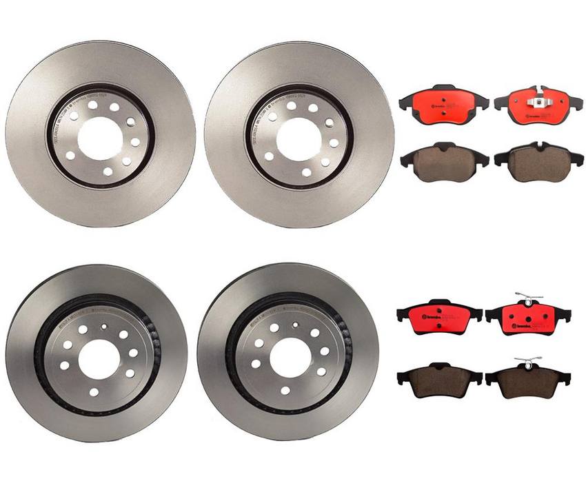 SAAB Brakes Kit - Pads & Rotors Front and Rear (302mm/292mm) (Ceramic) 99900003 - Brembo 3101855KIT